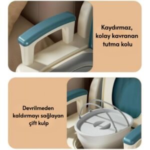 Hastalar,Yaşlılar, Hamile Kadınlar Için Yatak odası Için Kaymaz, Yumuşak Dolgulu, Güçlü, Dayanıklı, Yüksekliği Ayarlanabilir kolçaklı Başucu Klozet Sandalyesi Tuvaleti - Görsel 8