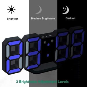 3d Led Dijital Alarm, Termometre ve Takvim Özellikli Masa / Duvar Saati - Görsel 4